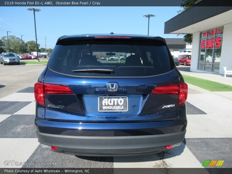 Obsidian Blue Pearl / Gray 2018 Honda Pilot EX-L AWD