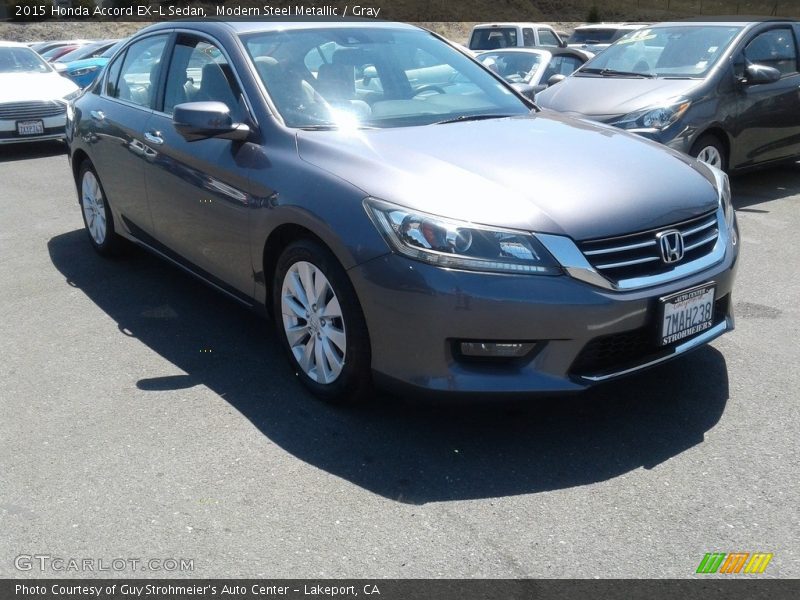 Modern Steel Metallic / Gray 2015 Honda Accord EX-L Sedan