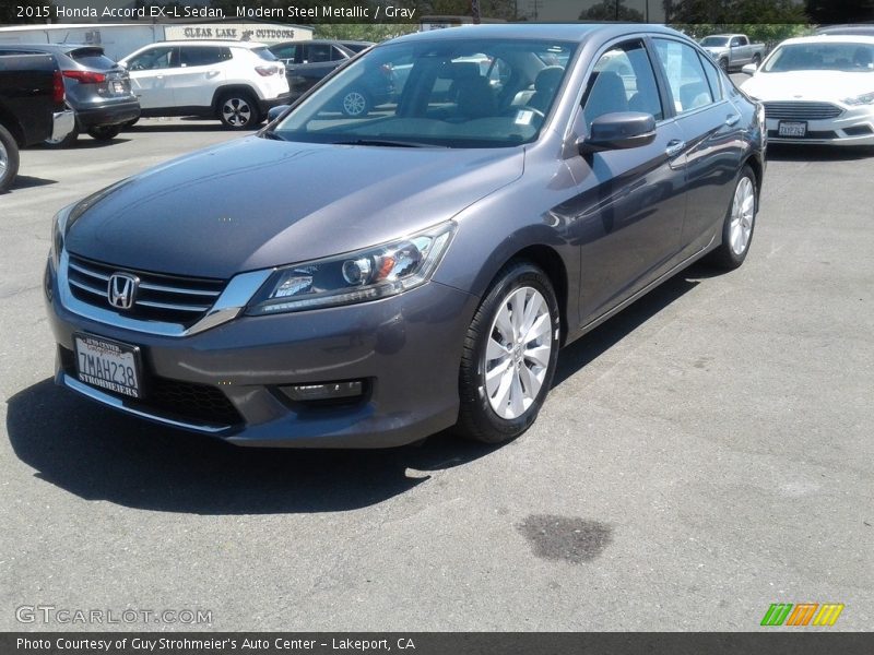Modern Steel Metallic / Gray 2015 Honda Accord EX-L Sedan