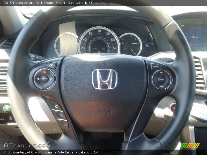 Modern Steel Metallic / Gray 2015 Honda Accord EX-L Sedan
