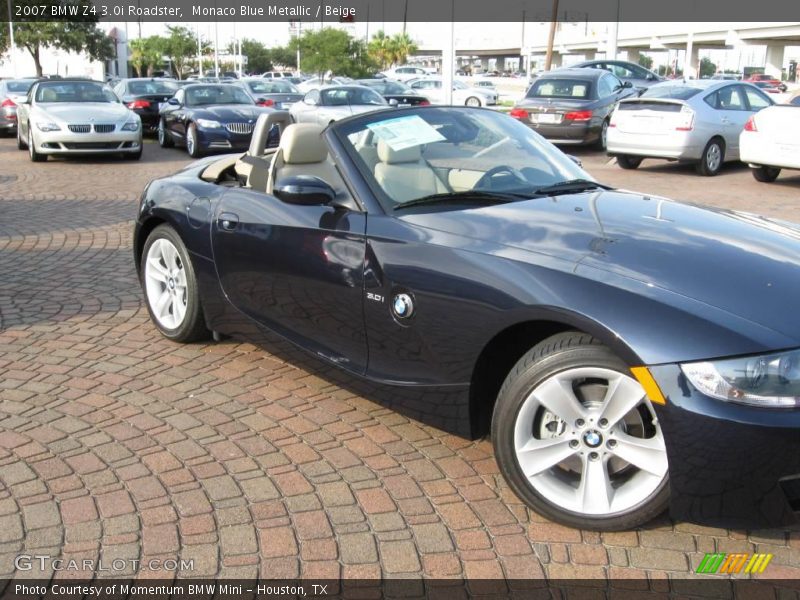 Monaco Blue Metallic / Beige 2007 BMW Z4 3.0i Roadster
