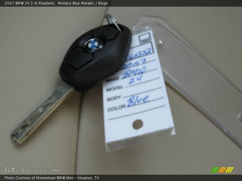 Monaco Blue Metallic / Beige 2007 BMW Z4 3.0i Roadster