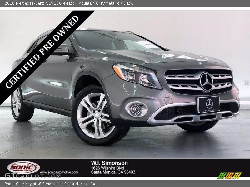 Mountain Grey Metallic / Black 2018 Mercedes-Benz GLA 250 4Matic