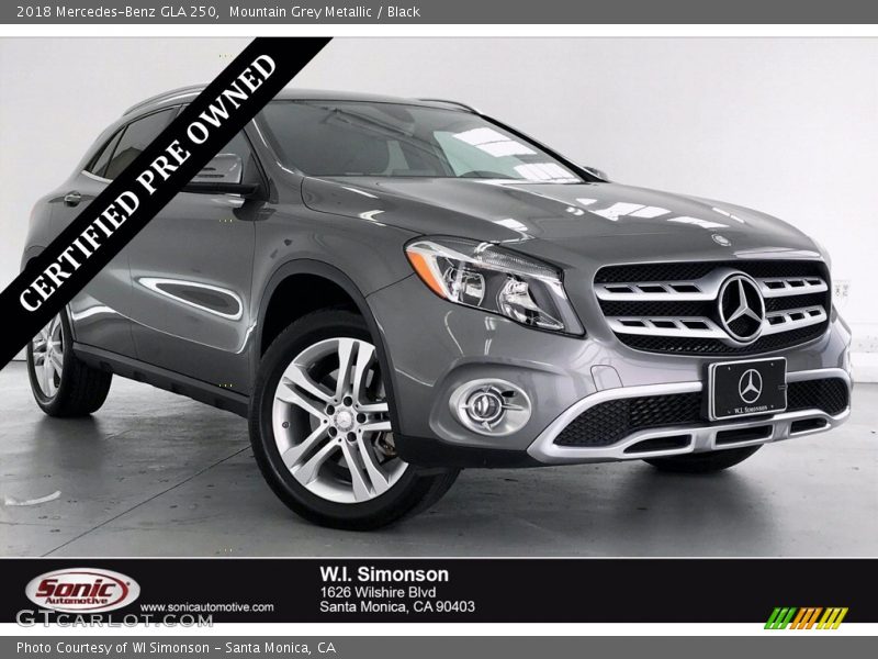 Mountain Grey Metallic / Black 2018 Mercedes-Benz GLA 250