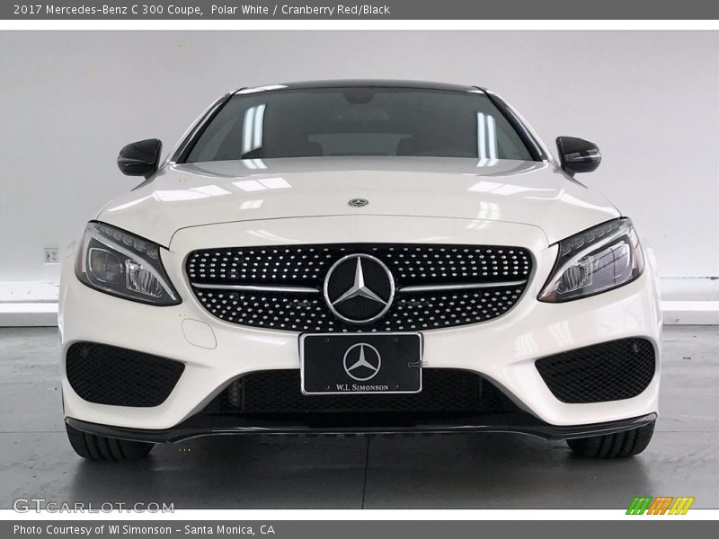 Polar White / Cranberry Red/Black 2017 Mercedes-Benz C 300 Coupe