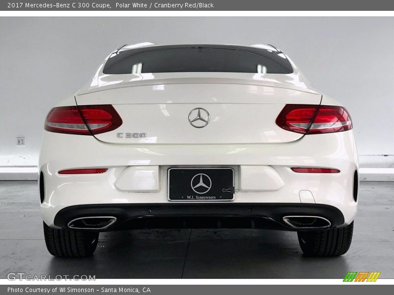 Polar White / Cranberry Red/Black 2017 Mercedes-Benz C 300 Coupe