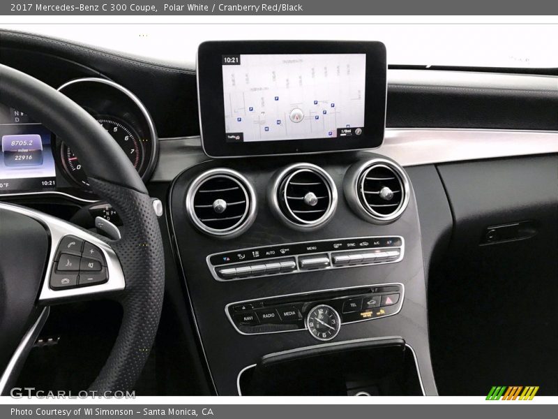 Polar White / Cranberry Red/Black 2017 Mercedes-Benz C 300 Coupe