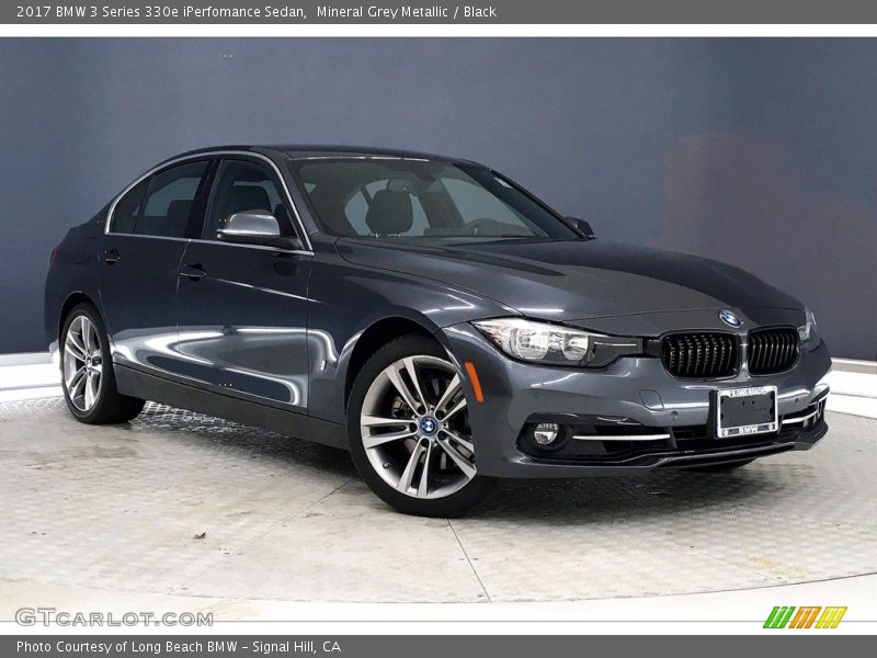 Mineral Grey Metallic / Black 2017 BMW 3 Series 330e iPerfomance Sedan