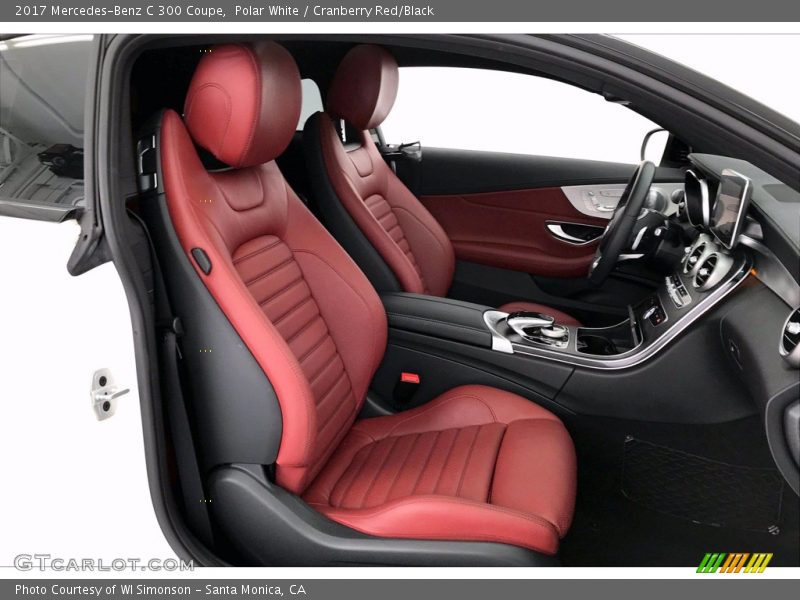Polar White / Cranberry Red/Black 2017 Mercedes-Benz C 300 Coupe