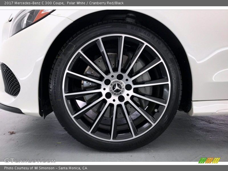 Polar White / Cranberry Red/Black 2017 Mercedes-Benz C 300 Coupe