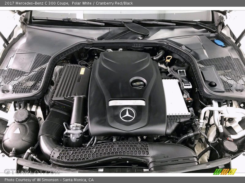 Polar White / Cranberry Red/Black 2017 Mercedes-Benz C 300 Coupe