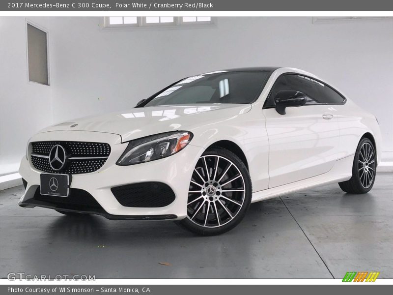Polar White / Cranberry Red/Black 2017 Mercedes-Benz C 300 Coupe