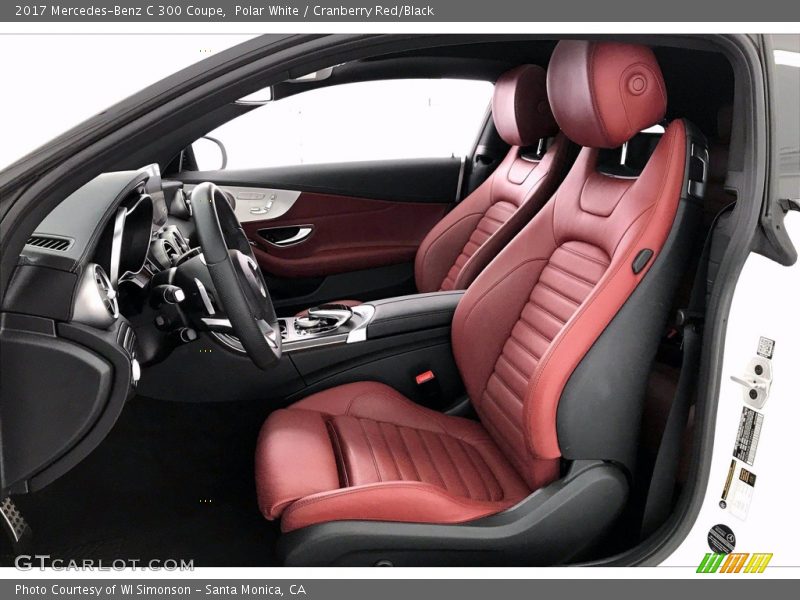 Polar White / Cranberry Red/Black 2017 Mercedes-Benz C 300 Coupe