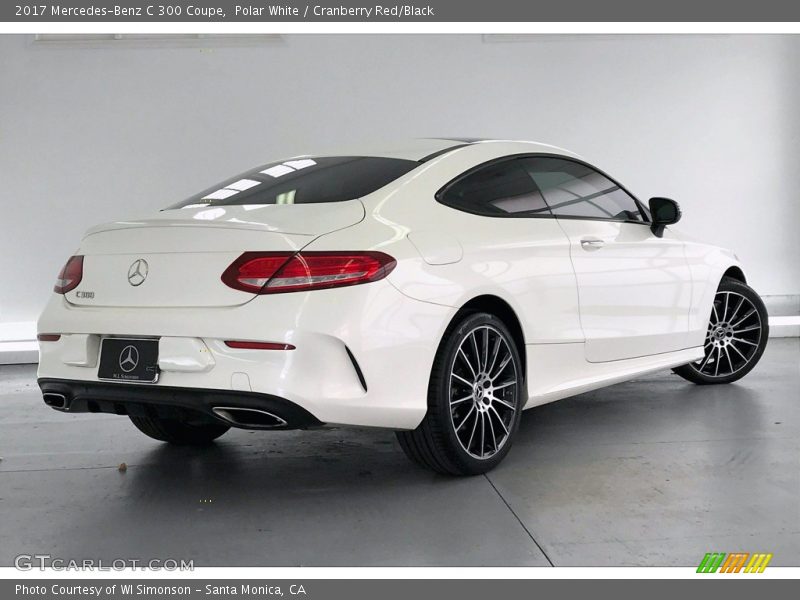 Polar White / Cranberry Red/Black 2017 Mercedes-Benz C 300 Coupe