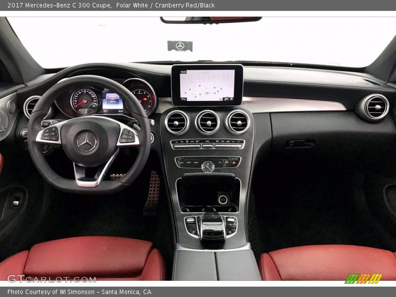 Polar White / Cranberry Red/Black 2017 Mercedes-Benz C 300 Coupe
