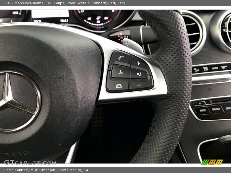 Polar White / Cranberry Red/Black 2017 Mercedes-Benz C 300 Coupe