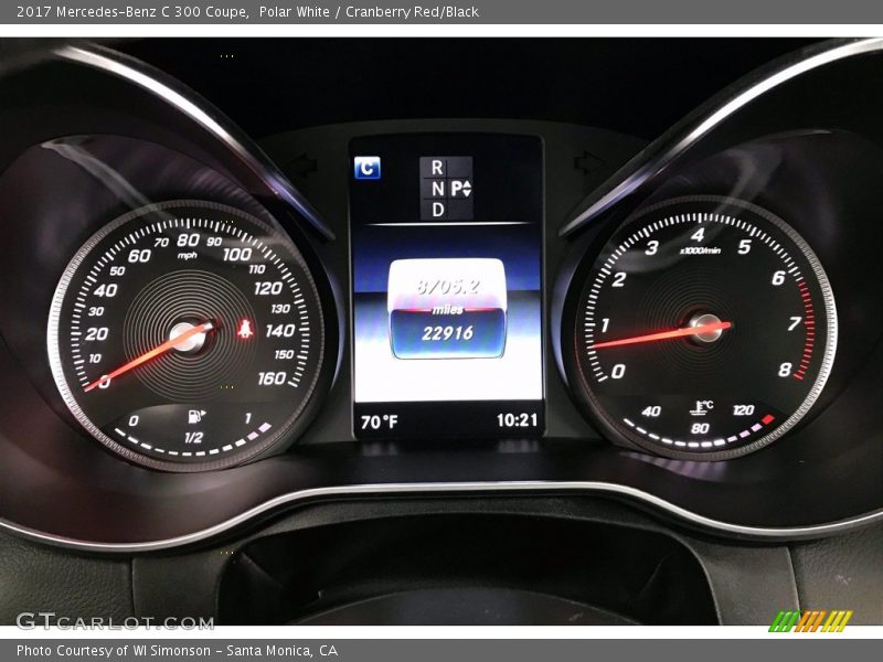 Polar White / Cranberry Red/Black 2017 Mercedes-Benz C 300 Coupe