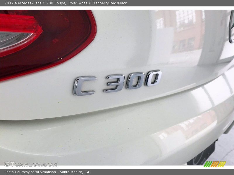Polar White / Cranberry Red/Black 2017 Mercedes-Benz C 300 Coupe