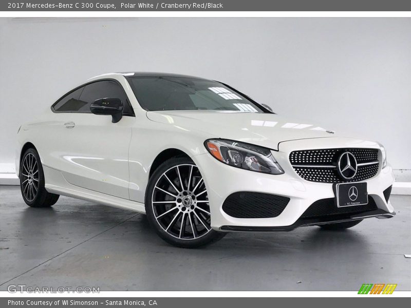 Polar White / Cranberry Red/Black 2017 Mercedes-Benz C 300 Coupe