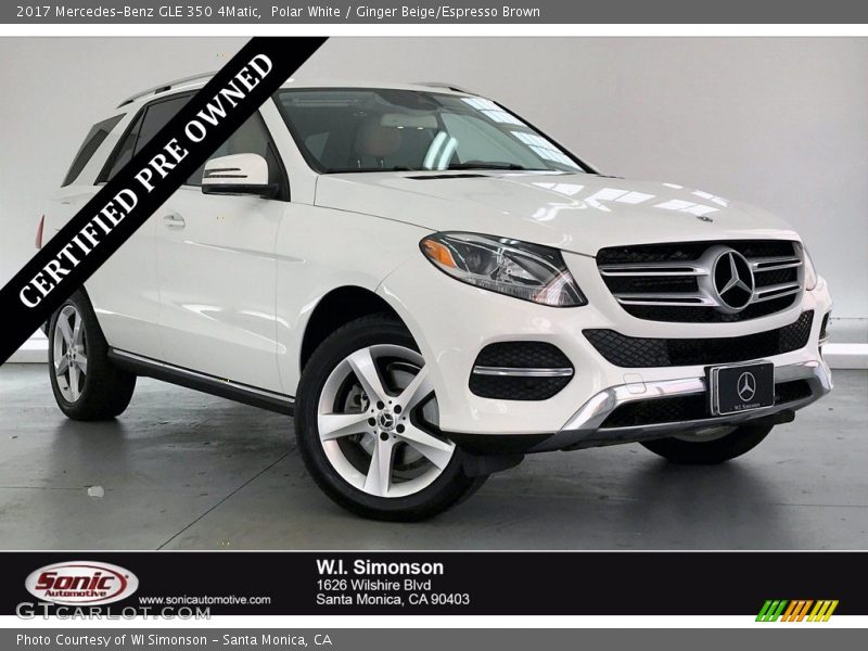 Polar White / Ginger Beige/Espresso Brown 2017 Mercedes-Benz GLE 350 4Matic