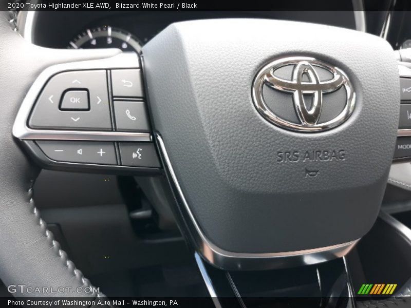 Blizzard White Pearl / Black 2020 Toyota Highlander XLE AWD