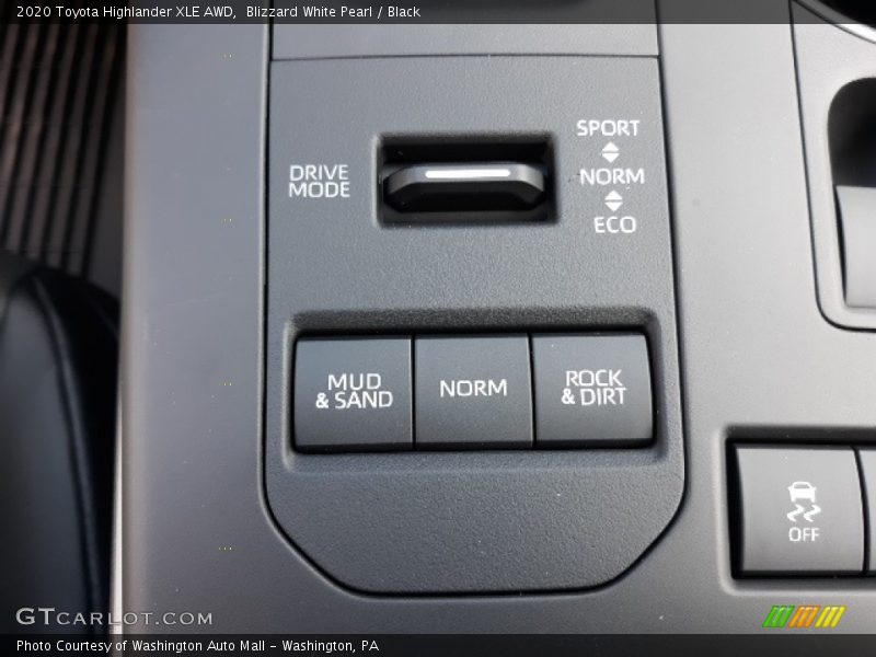 Blizzard White Pearl / Black 2020 Toyota Highlander XLE AWD