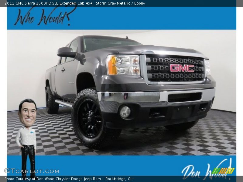 Storm Gray Metallic / Ebony 2011 GMC Sierra 2500HD SLE Extended Cab 4x4