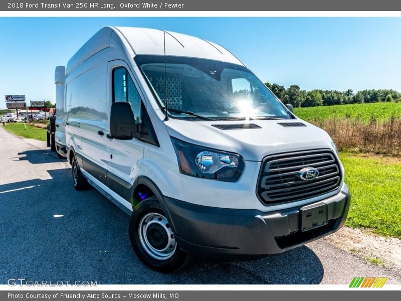 Oxford White / Pewter 2018 Ford Transit Van 250 HR Long