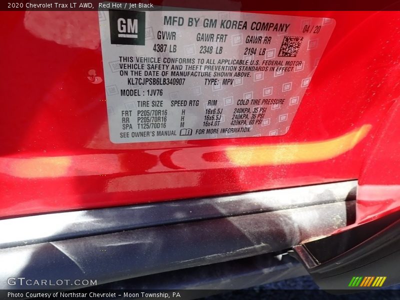 Red Hot / Jet Black 2020 Chevrolet Trax LT AWD