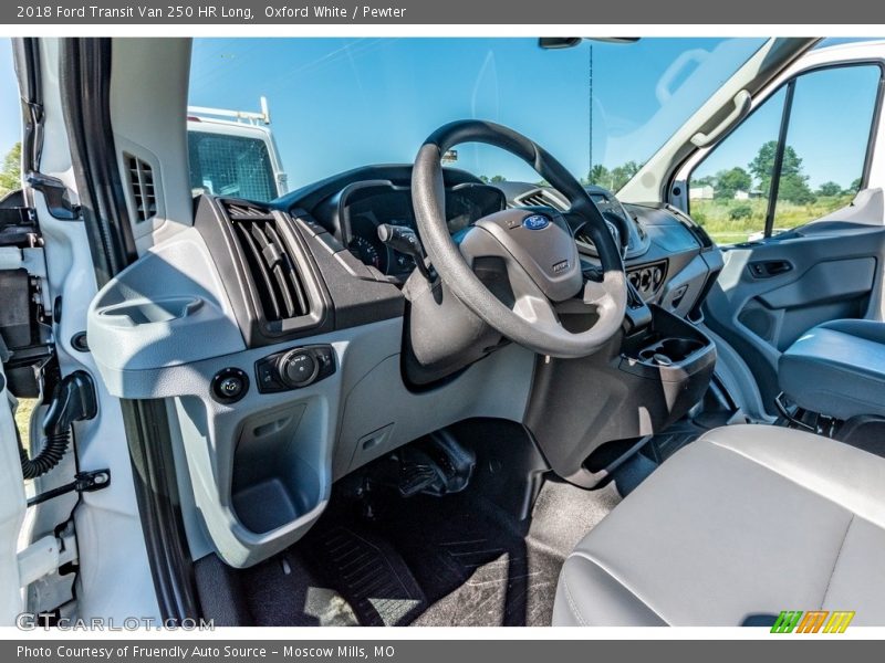 Oxford White / Pewter 2018 Ford Transit Van 250 HR Long
