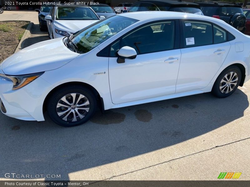 Super White / Black 2021 Toyota Corolla Hybrid LE