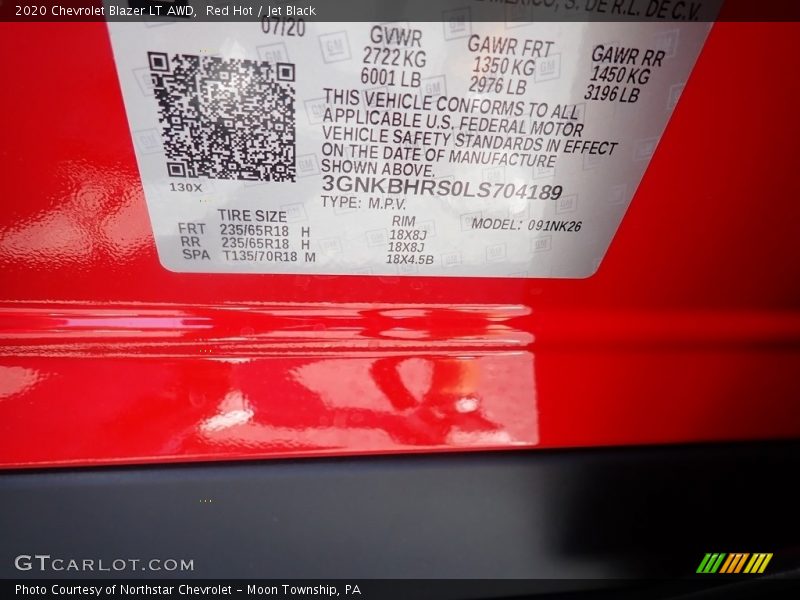 Red Hot / Jet Black 2020 Chevrolet Blazer LT AWD