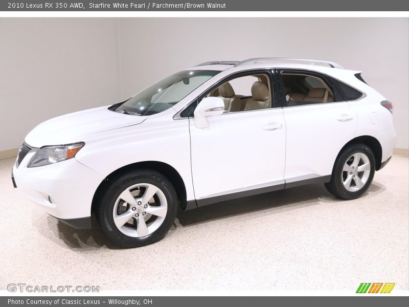Starfire White Pearl / Parchment/Brown Walnut 2010 Lexus RX 350 AWD