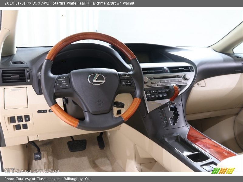 Starfire White Pearl / Parchment/Brown Walnut 2010 Lexus RX 350 AWD