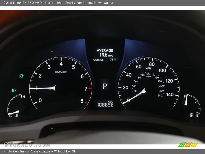 Starfire White Pearl / Parchment/Brown Walnut 2010 Lexus RX 350 AWD