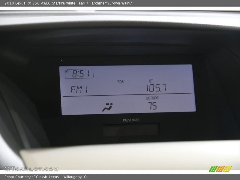Starfire White Pearl / Parchment/Brown Walnut 2010 Lexus RX 350 AWD