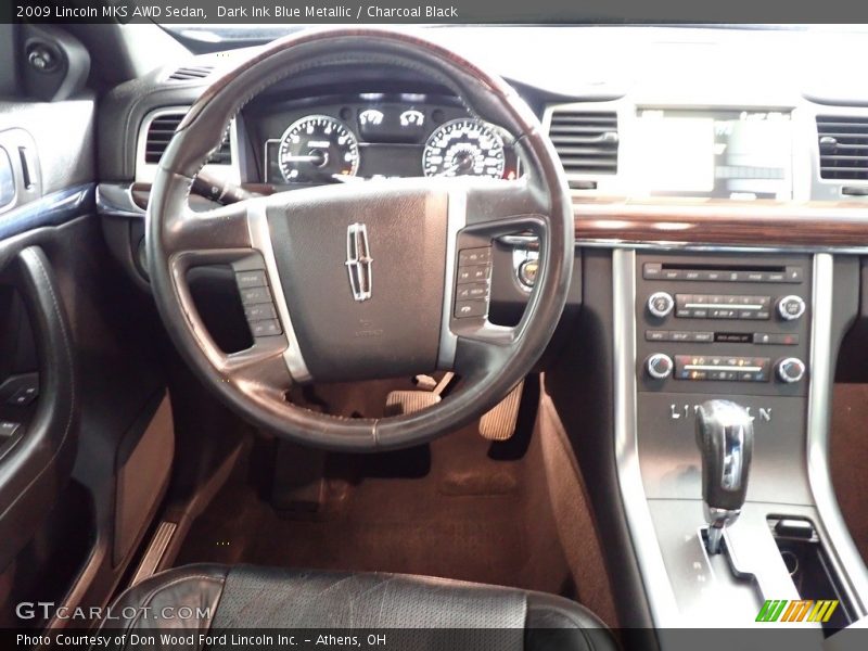 Dark Ink Blue Metallic / Charcoal Black 2009 Lincoln MKS AWD Sedan