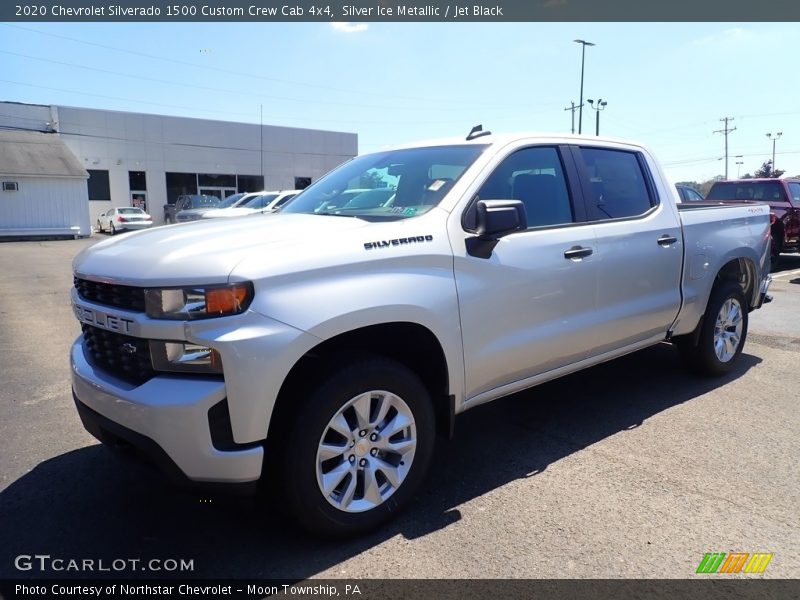 Silver Ice Metallic / Jet Black 2020 Chevrolet Silverado 1500 Custom Crew Cab 4x4