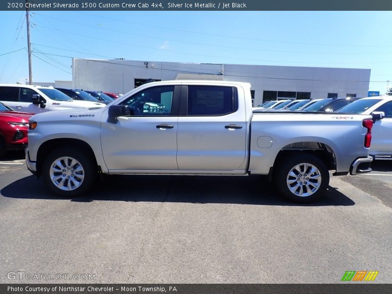 Silver Ice Metallic / Jet Black 2020 Chevrolet Silverado 1500 Custom Crew Cab 4x4