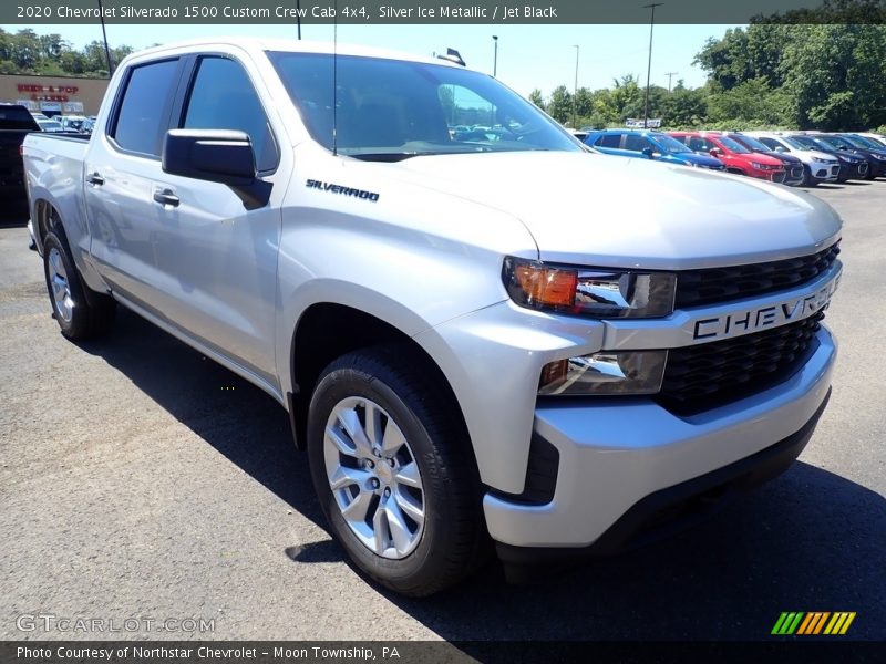 Silver Ice Metallic / Jet Black 2020 Chevrolet Silverado 1500 Custom Crew Cab 4x4
