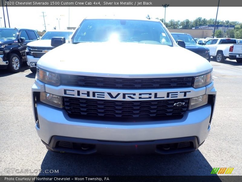 Silver Ice Metallic / Jet Black 2020 Chevrolet Silverado 1500 Custom Crew Cab 4x4