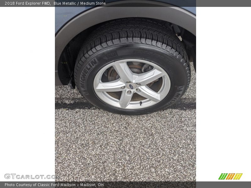 Blue Metallic / Medium Stone 2018 Ford Explorer FWD