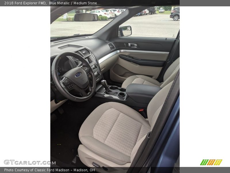 Blue Metallic / Medium Stone 2018 Ford Explorer FWD