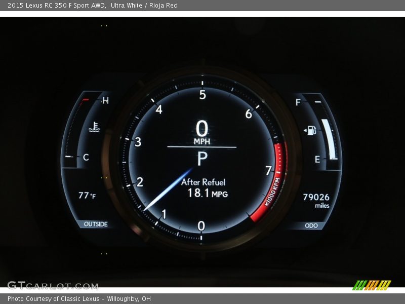  2015 RC 350 F Sport AWD 350 F Sport AWD Gauges