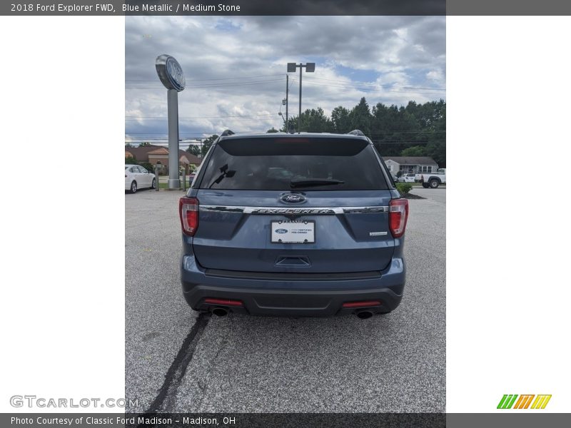 Blue Metallic / Medium Stone 2018 Ford Explorer FWD