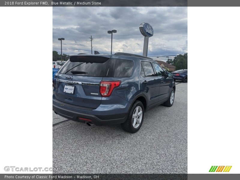 Blue Metallic / Medium Stone 2018 Ford Explorer FWD