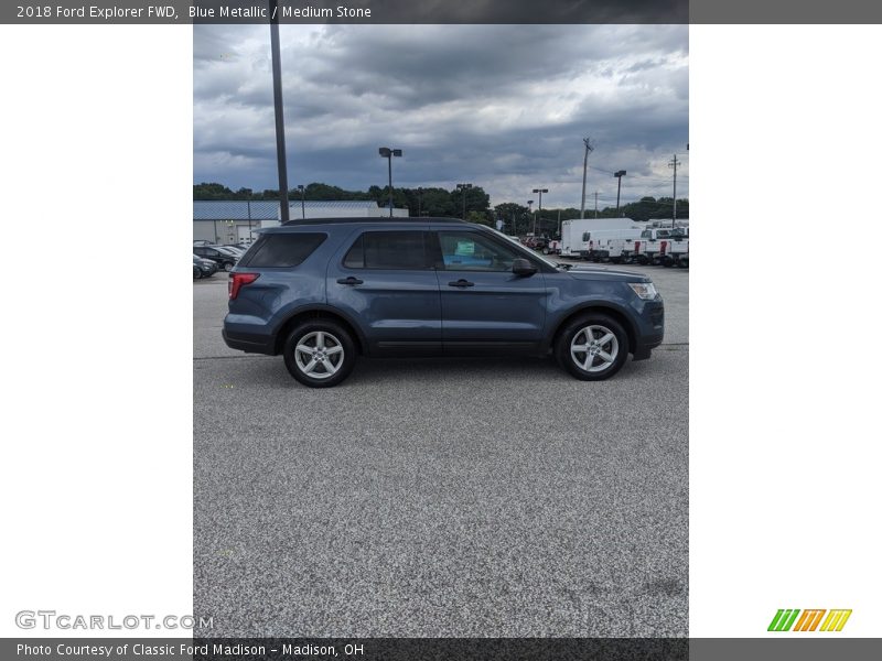 Blue Metallic / Medium Stone 2018 Ford Explorer FWD
