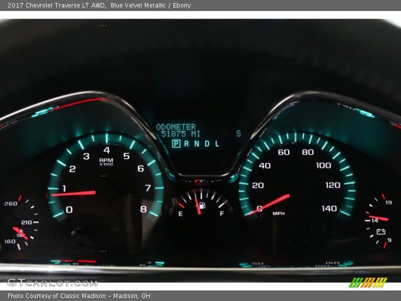 Blue Velvet Metallic / Ebony 2017 Chevrolet Traverse LT AWD