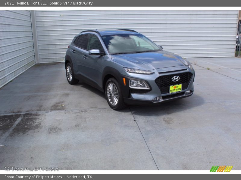 Sonic Silver / Black/Gray 2021 Hyundai Kona SEL