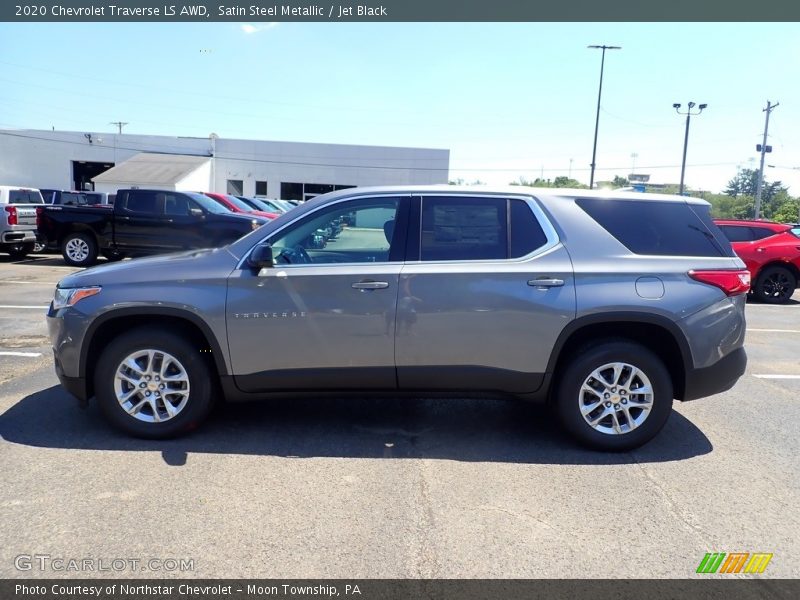 Satin Steel Metallic / Jet Black 2020 Chevrolet Traverse LS AWD